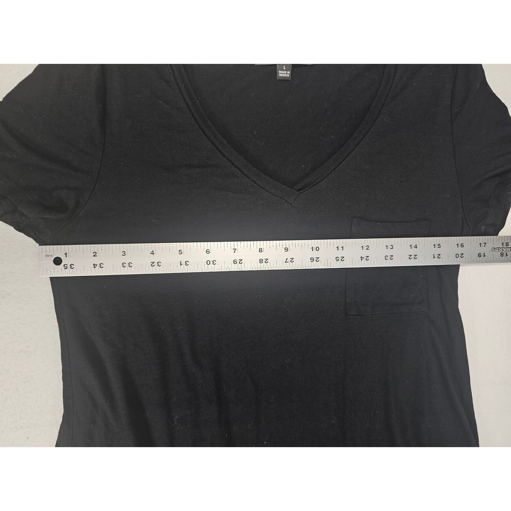 Lulus Black V Neck Short Sleeve Pocket T Shirt Dress Size L - Picture 4 of 5